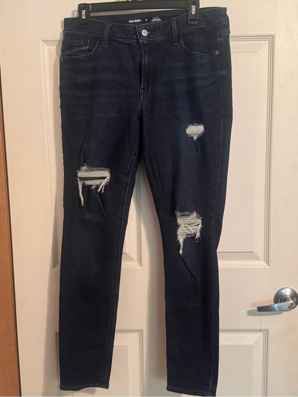 Old Navy Dark Blue Women's Ripped Skinny Jeans